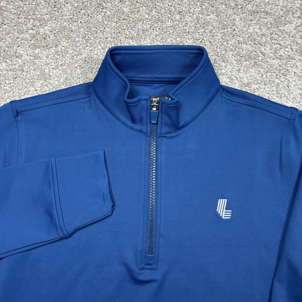 LIV Golf Mens Quarter Zip Pullover Blue Long Sleeve Mock Neck Size Small